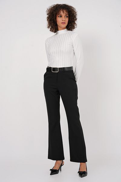 Bigdart 6538 Pantaloni spanioli cu centură - negri