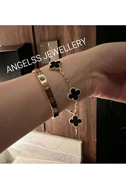 ANGELSS JEWELLERY مجموعة مزدوجة من الذهب الأسود - نموذج الأصفاد والإسورة * (أ...