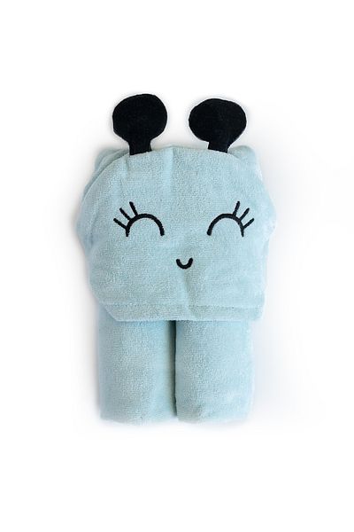 Milk & Moo Milk&Moo Sangaloz 100% bavlněné dětské osušky s kapucí, unisex, modré, 27,5x47 vč.
