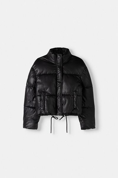 Bershka Faux leather puffer jacket