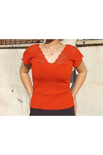 aytenli V-Neck Large Size Collar Openwork Thick Straps Plain Knit Standard Size Knitwear Crop Tank Top
