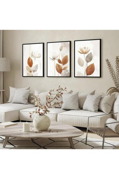 EMYA HOME Πίνακας σε καμβά με πολύχρωμα λουλούδια με ξύλινο πλαίσιο