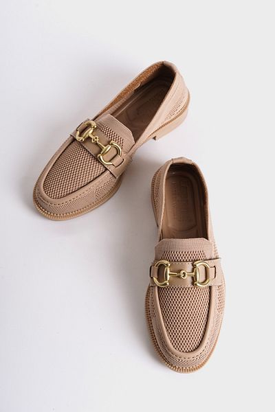 Capone Outfitters Жіночі туфлі-мокасини з металевою пряжкою трико