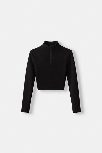 Bershka Soft touch sweater with zip