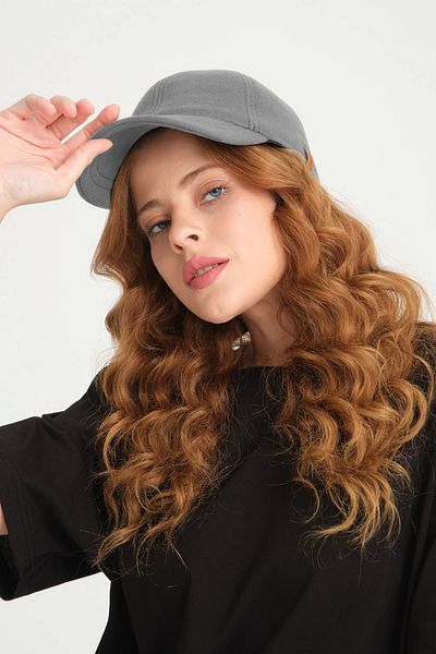 robanu Gray Stamped Sports Hat - Adjustable Velcro Baseball Cap