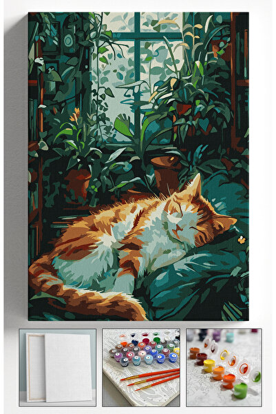 Sulepas Sayılarla Boyama Tuval Seti Fırça Boya Dahil (Çıtalı) 40x50 CM - UYUY...