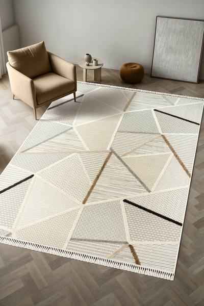 Colore Home Lapis Gri Bukle Salon Halısı Hav Vermez Mutfak Halısı Gri Çocuk O...