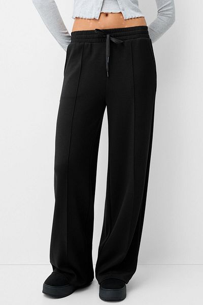 Bershka Soft touch wide-leg trousers