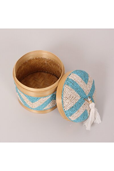 Mylamp Bali Beaded Bamboo Storage Box m 15X17 cm