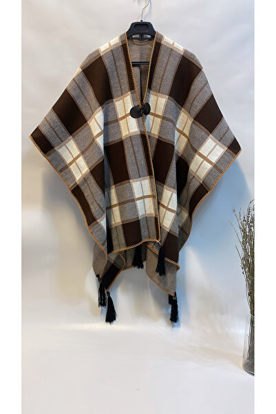 Onur Poncho - Πλεκτά υφασμάτινα πλεκτά Hijab Poncho Winter with Buttons Keep Warm Κατάστημα μόδας ποιότητας εξωτερικών ενδυμάτων