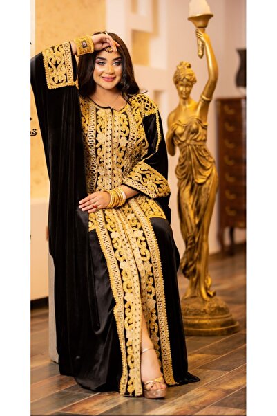 Emirati Abaya Lüks, hafif kadife abaya