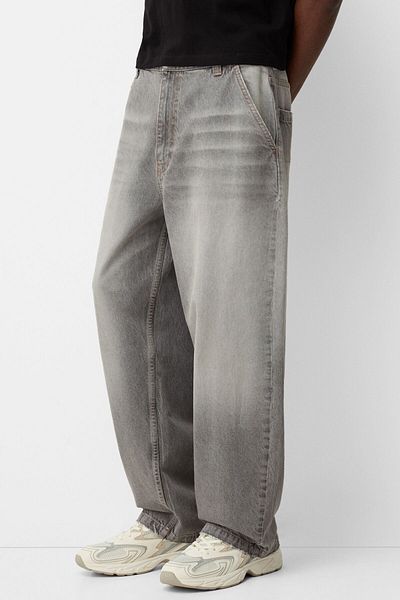 Bershka Faded-effect skater fit jeans