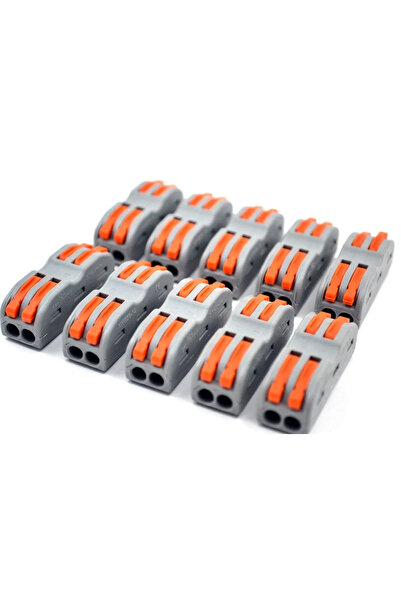 Genel Markalar 10 Adet 2 Giriş 2 Çıkış Kablo Konnektörü Mandallı Buat Klemensi