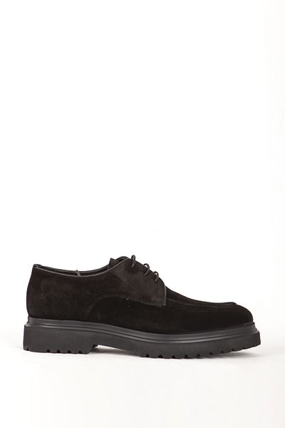 MARCOMEN Genuine Leather Mc 18382 Black Men's Classic Shoes - Thick Sole and Laced