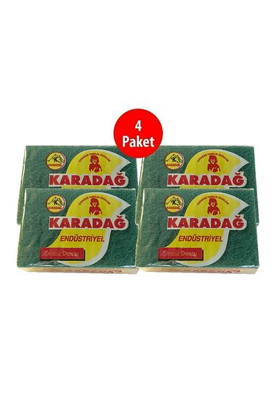 Karadağ Industrial Large Size Dish Sponge 4 Pieces Separate Package