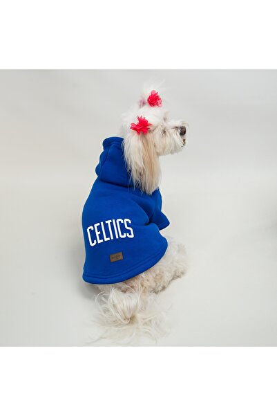 Buddy Store سويت شيرت أزرق مطبوع عليه قطة وكلب من سلتكس