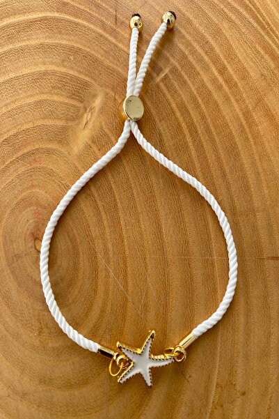 Shepidi Beyaz yıldız figürlü asansör kilitli ayarlanabilir ip bileklik