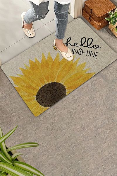 Valerine Life Sunflower Hello Themed Sunflower Door Mat - Summer Welcome Door, 45X70Cm
