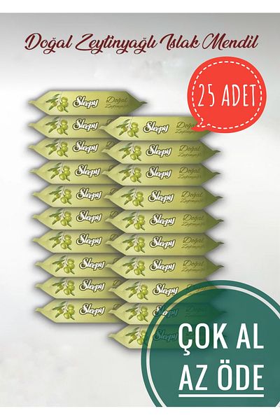 Sleepy 25 Pcs 625 Sheets Olive Oil Organic Wet Wipes - 25X25