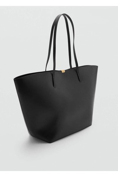 MANGO Woman Metal detaylı shopper çanta