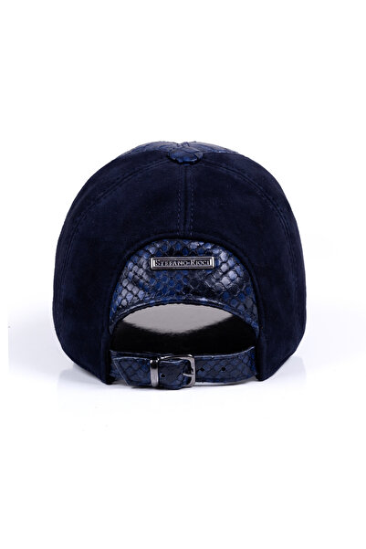 fubileather Detailní baseballová čepice z pravé hadí kůže