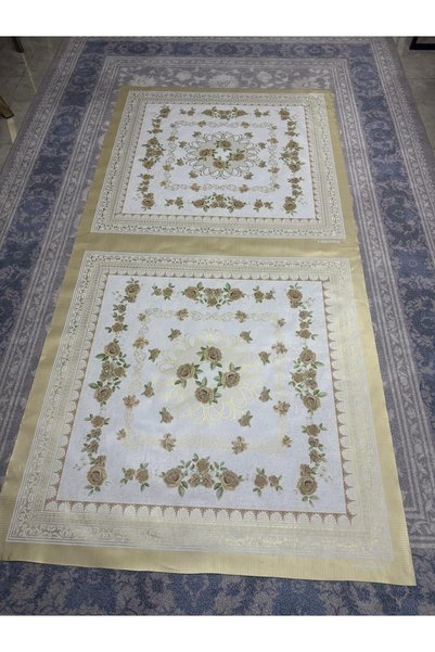 zeyrek tekstil Kaymaz Elyaflı Pvc Dertsiz Silinebilir Muşamba Masa Örtüsü, Yer Sofrası 100 X 100