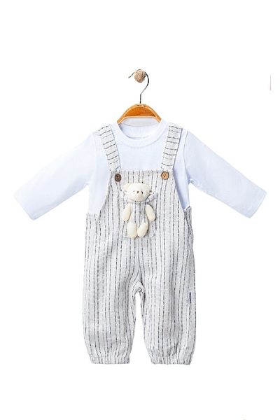 TUOBEBE Baby Black Striped Salopet