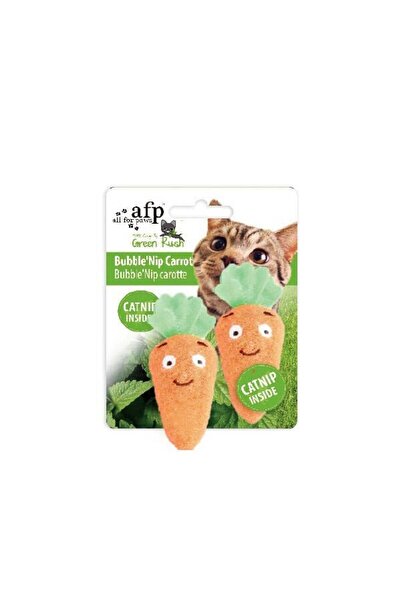 Afp Green Rush Cat Herb Carrot Plush Cat Toy Orange