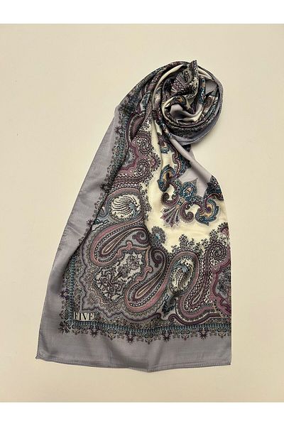FİVESCARF Μοτίβο κεντήματος Voile Μεταξωτό Σάλι