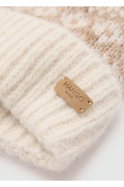 MANGO Kids Jacquard-Bommelmütze