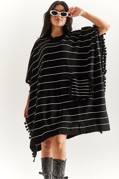 İKLİM LİFE Striped Poncho
