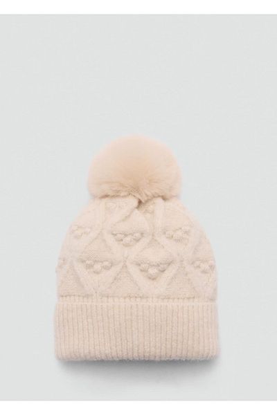 MANGO Kids Pompom Knitted Print Knitwear Hat