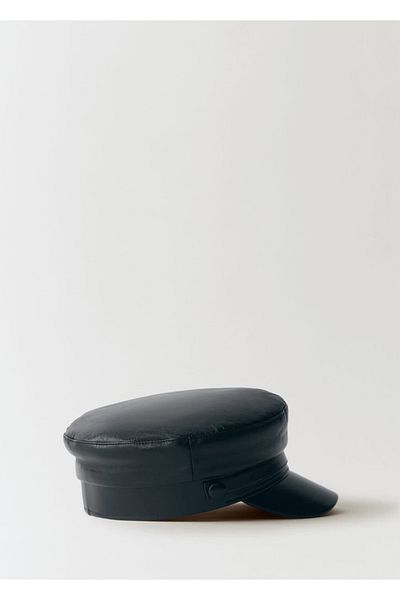 MANGO Woman 100% Leather Baker Hat
