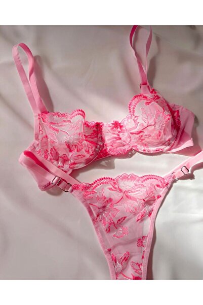 La Linaa Set bralet cu tanga pentru femei Cindy Pink