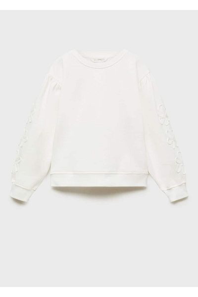 MANGO Kids Βαμβακερό φούτερ με λεπτομέρεια κεντήματος