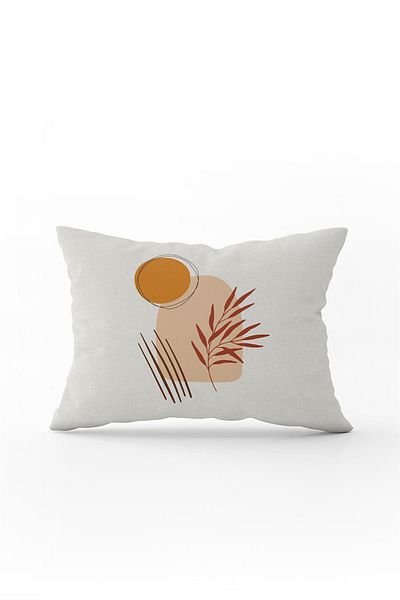 Cango Home Orange Brown Bohemian Modern Patterned Digital Printed Throw Pillow Pillow Case Cgh652-3550 Double Scan