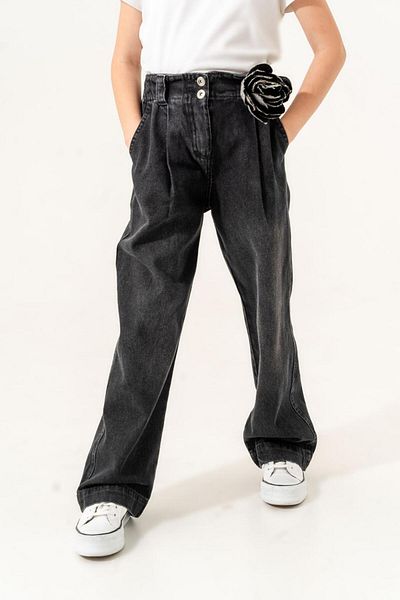 GİYİCEM Girls' Removable Floral Jeans