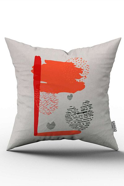 Cango Home Roșu Portocaliu Modern Litere Imprimate Digital Husă Pernă Cgh669