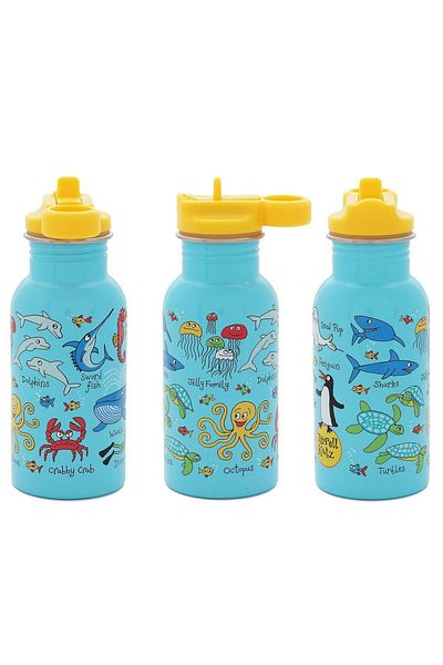 Tyrrell Katz 400 ml Stainless Steel Flask - Ocean with Straw