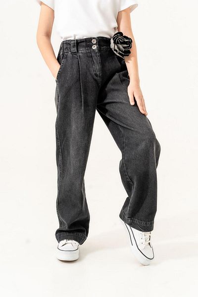 GİYİCEM Girls' Removable Floral Jeans