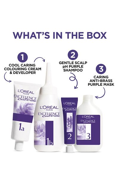 L'Oreal Paris صبغة شعر دائمة إكسلانس أش سوبريم مضادة للنحاس، أشقر رمادي، 7.17