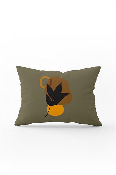 Cango Home Green Brown Modern Style Leaf Patterned Digital Printed Throw Pillow Pillow Case Cgh674-3550 Pair
