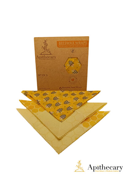 Apithecary Shopexxtra - Set of 3 Small Size Waxed Food Cloth, Multi-Purpose