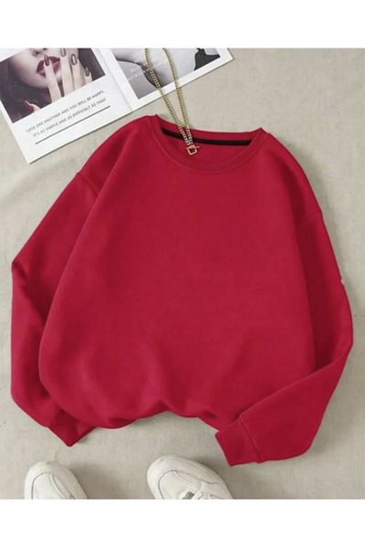LA GULER Winter Unisex Oversize Sweatshirt - Crew Neck, 3 Thread Cotton, Fleece