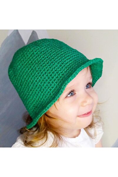 woodycord Pălărie pentru copii tricotată manual, verde