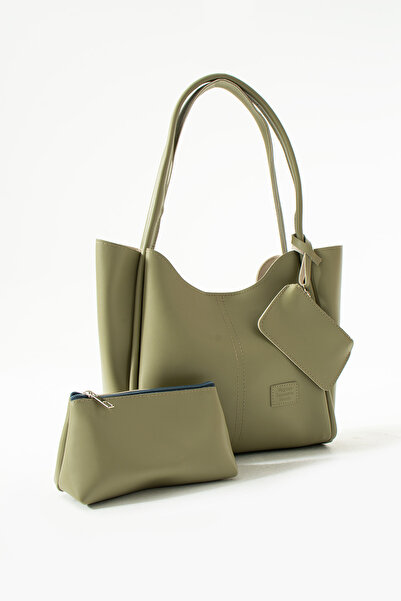 NBİBAGS Mint Green Women's Hand and Shoulder Bag with Snap Fasten Faux Leathe...