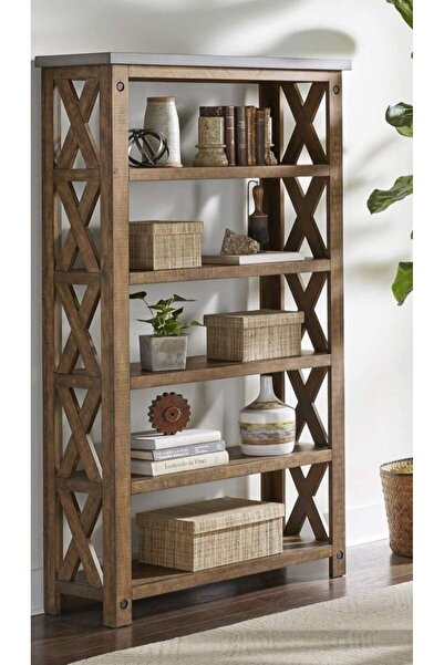 HİKİOE CEVİZ  RENGİ OTANTİK RAF/KİTAPLIK