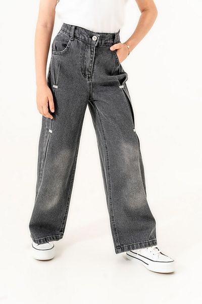 GİYİCEM Girl's Front Ponterez Jeans