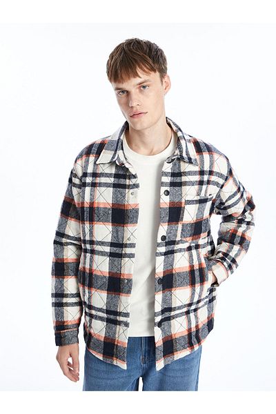 LC Waikiki Regular Fit Long Sleeve Plaid Men's Shirt Jacket