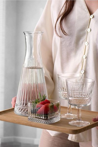 Paşabahçe Elysia Karaf - Standing Glass - Cookie Set - Dowry Set 9 Pieces